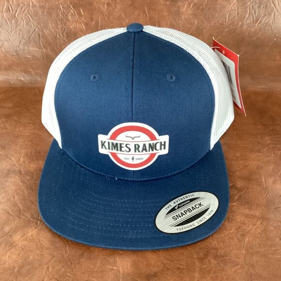 Kimes Ranch Men's Box Spring Navy Blue Trucker Hat Snapback NWT - Picture 1 of 6